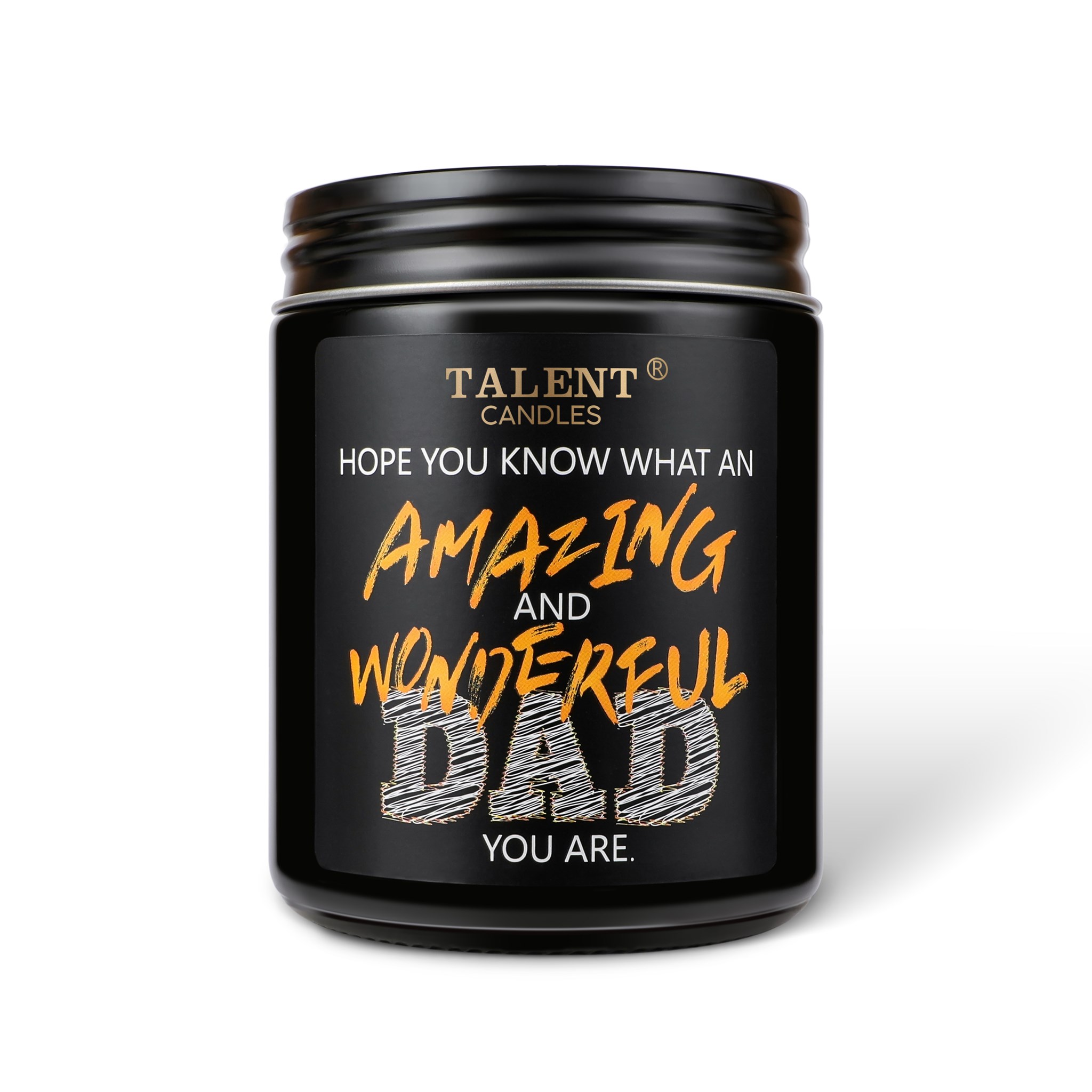Picture of Scented Candle for Dad | Father's Day Gifts, Perfect Home Décor Gift Elegant Gift for Dad from Daughter Son Kids, 8.4oz - Leather & Saffron Candle Jars